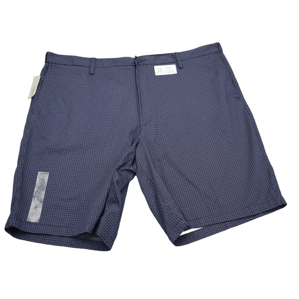 Claiborne Shorts Men 50 Blue Casual Lightweight Eclipse Check Above Knee Stretch